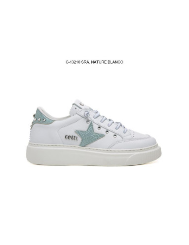 CETTI - Tenis piel blanco adorno - 1320