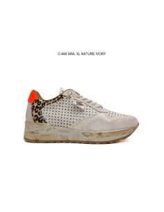 CETTI - Zapatilla beig piel perforada - 848.SRA.XL