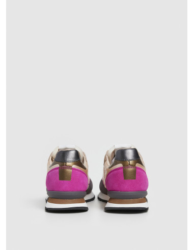 PEPE JEANS -Zapatilla metalizada platino - PLS40021