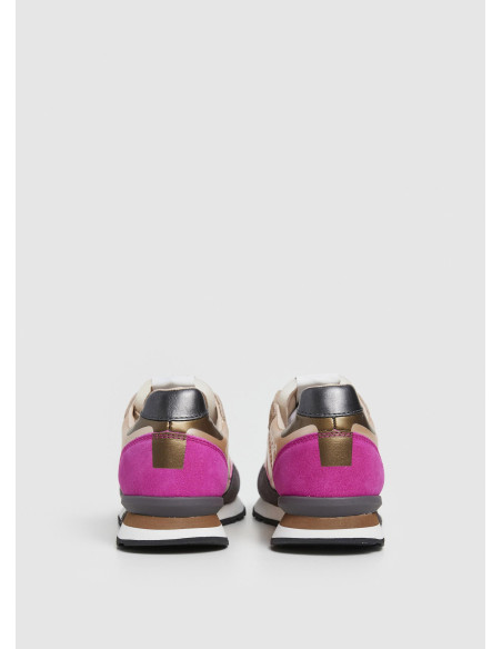 PEPE JEANS -Zapatilla metalizada platino - PLS40021