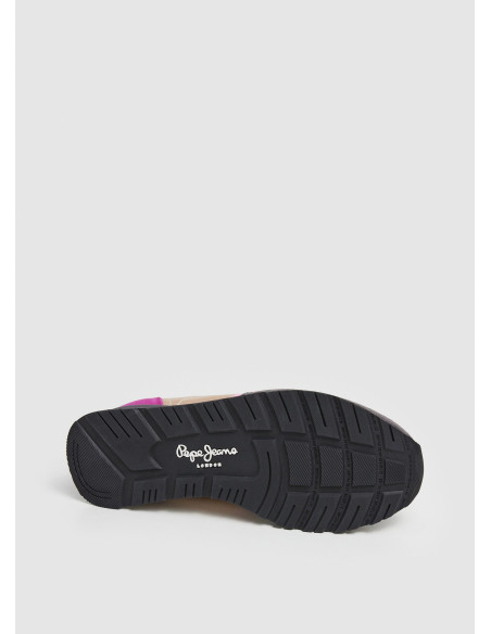 PEPE JEANS -Zapatilla metalizada platino - PLS40021