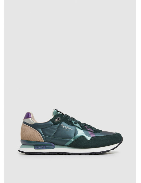 PEPE JEANS - Zapatilla metalizada kaky - PLS40021