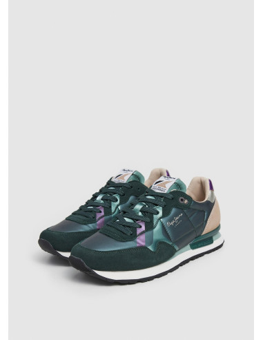 PEPE JEANS - Zapatilla metalizada kaky - PLS40021