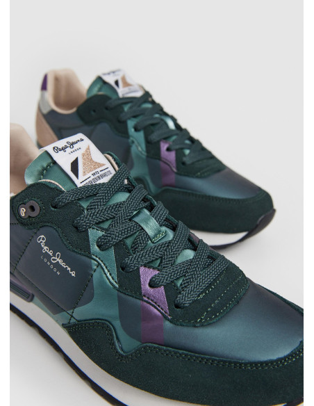 PEPE JEANS - Zapatilla metalizada kaky - PLS40021