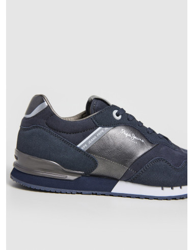 PEPE JEANS - Zapatilla metalizada marino - PLS40023