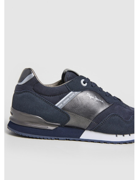 PEPE JEANS - Zapatilla metalizada marino - PLS40023