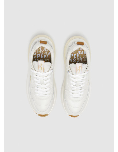 PEPE JEANS - Zapatilla blanco retro - PLS60014