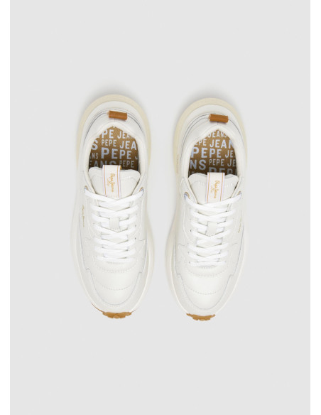 PEPE JEANS - Zapatilla blanco retro - PLS60014