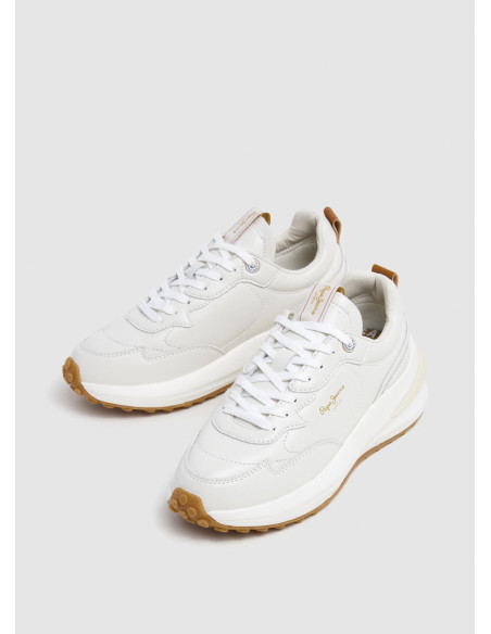 PEPE JEANS - Zapatilla blanco retro - PLS60014