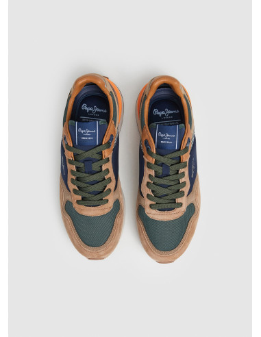 PEPE JEANS - Zapatilla combin azul/cognac - PMS40027