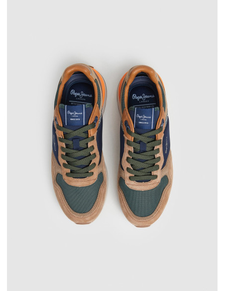 PEPE JEANS - Zapatilla combin azul/cognac - PMS40027