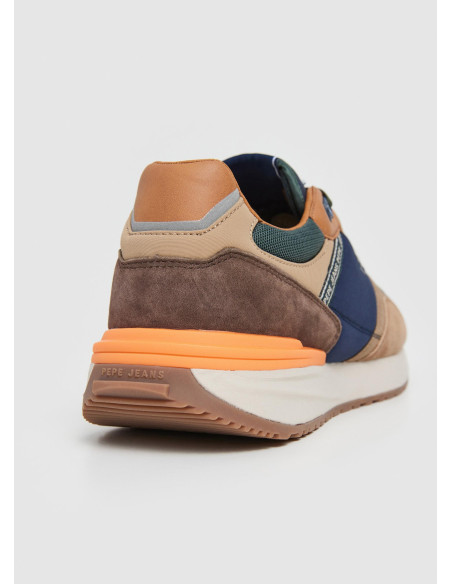 PEPE JEANS - Zapatilla combin azul/cognac - PMS40027