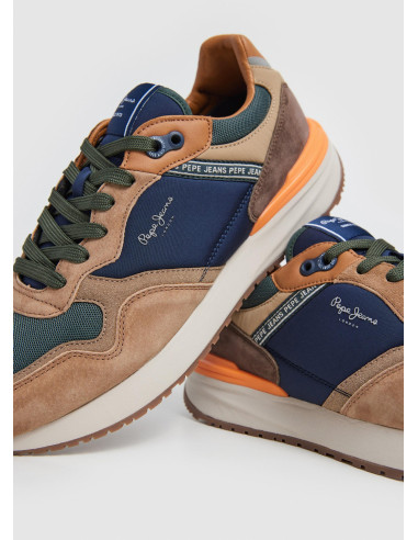 PEPE JEANS - Zapatilla combin azul/cognac - PMS40027