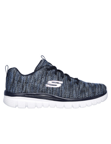 skechers - zapatilla Azul jaspeada - 12614