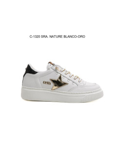 CETTI - Tennis blanco piel - C-1320