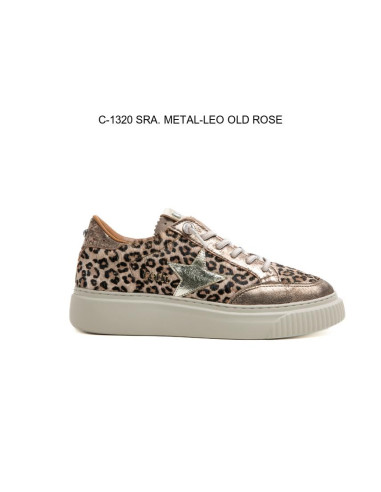 CETTI - Tennis piel animal print - C-1320