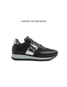CETTI - Zapatilla piel negro -  C-849