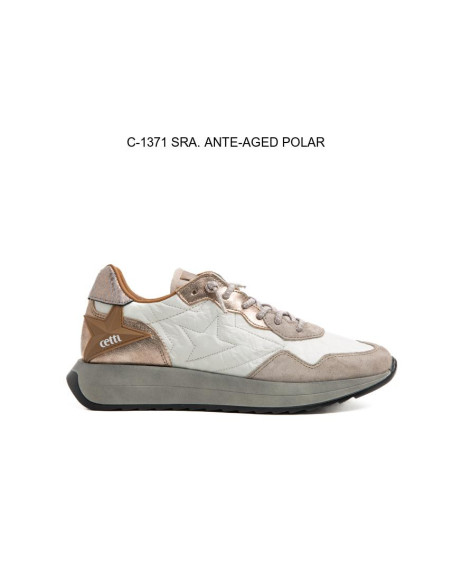 CETTI - zapatilla piel combinada - C-1371