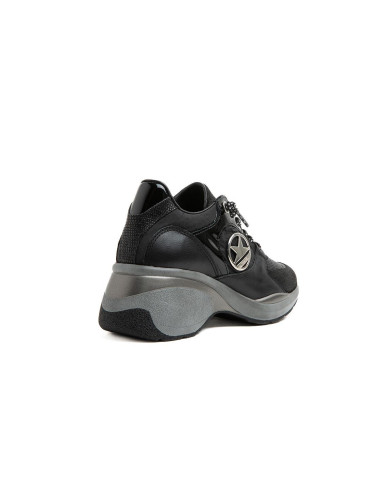 CETTI - Zapatilla ante negro con cuña - C-1376