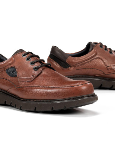 FLUCHOS  - Zapato piel marron cordon - F0248