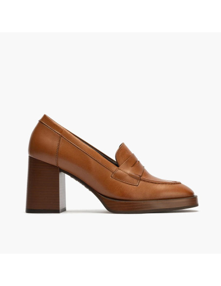 PITILLOS - Mocasin cuero tacon - 10190