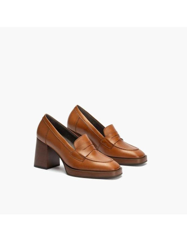 PITILLOS - Mocasin cuero tacon - 10190