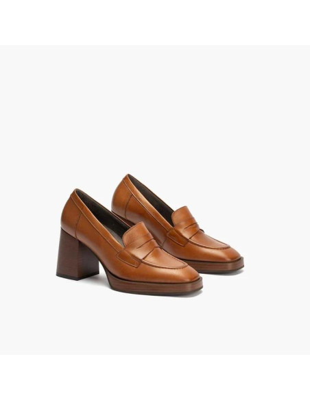PITILLOS - Mocasin cuero tacon - 10190