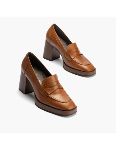 PITILLOS - Mocasin cuero tacon - 10190