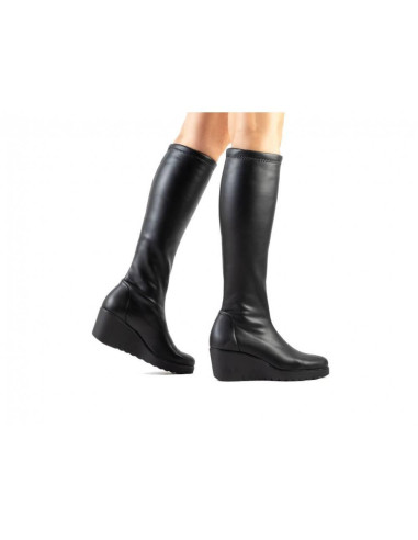 PAULA URBAN - Bota alta lycra negro -  15-1202
