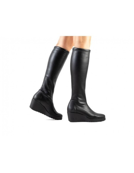 PAULA URBAN - Bota alta lycra negro -  15-1202