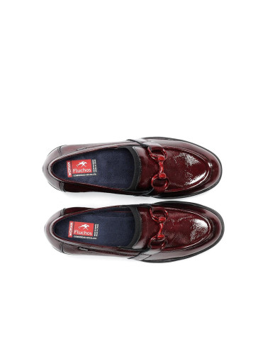 FLUCHOS - Mocasin charol burdeos - F2111