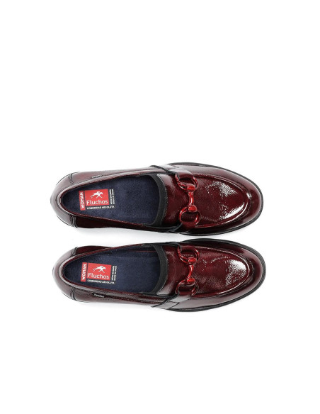 FLUCHOS - Mocasin charol burdeos - F2111