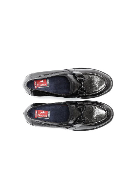 FLUchos - Mocasin charol negro - F2111