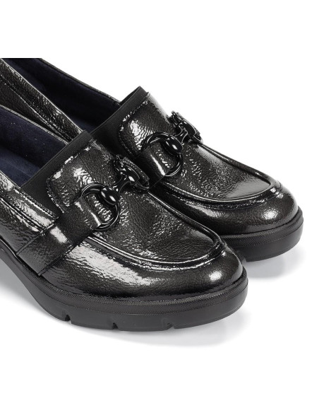 FLUchos - Mocasin charol negro - F2111