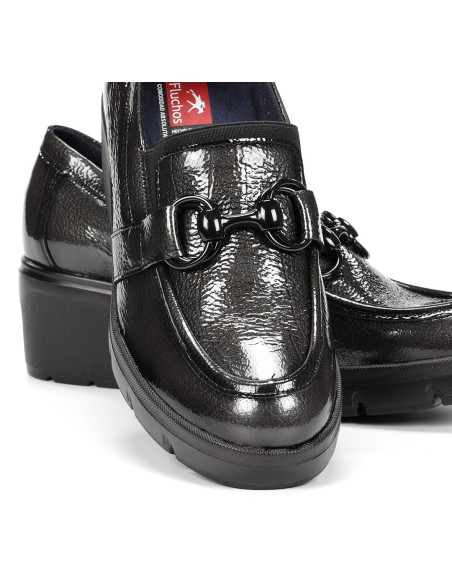 FLUchos - Mocasin charol negro - F2111